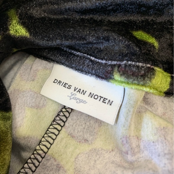 Dries Van Noten Henalis Velvet Green and Black Dress - Picture 9 of 16